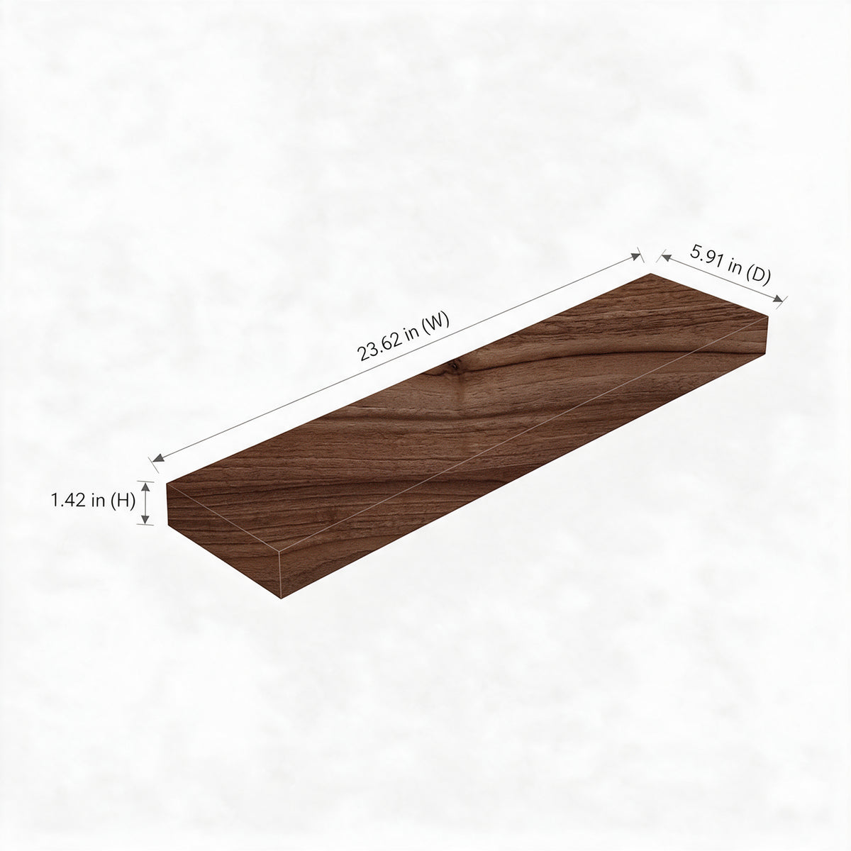 24" Wall-Mount Walnut Shelf