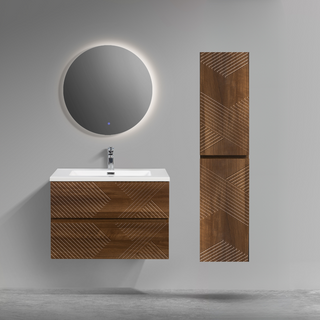 Bathroom Linen Cabinet - Walnut