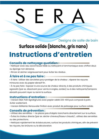 Meuble-Lavabo Mural 72po Noyer avec Comptoir de Surface solide Blanc Mat