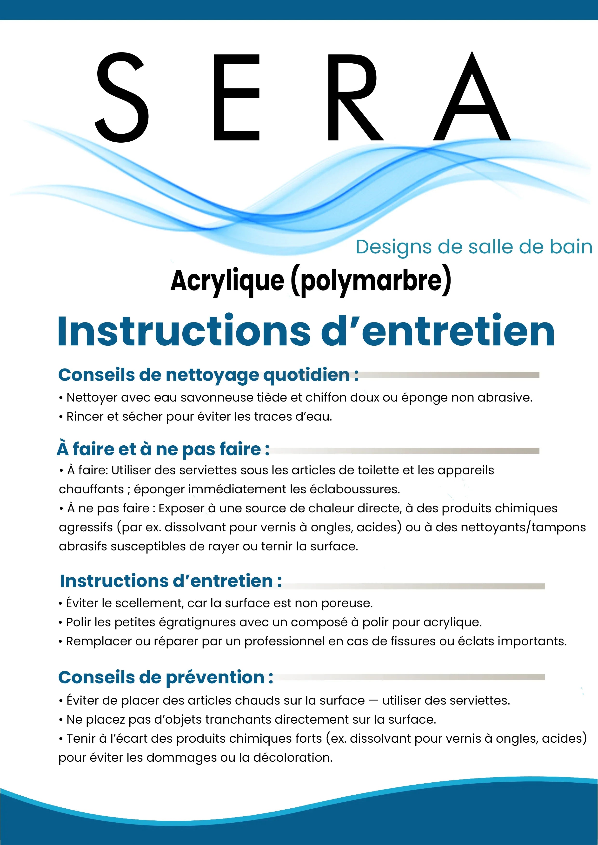 Countertop Care Instructions