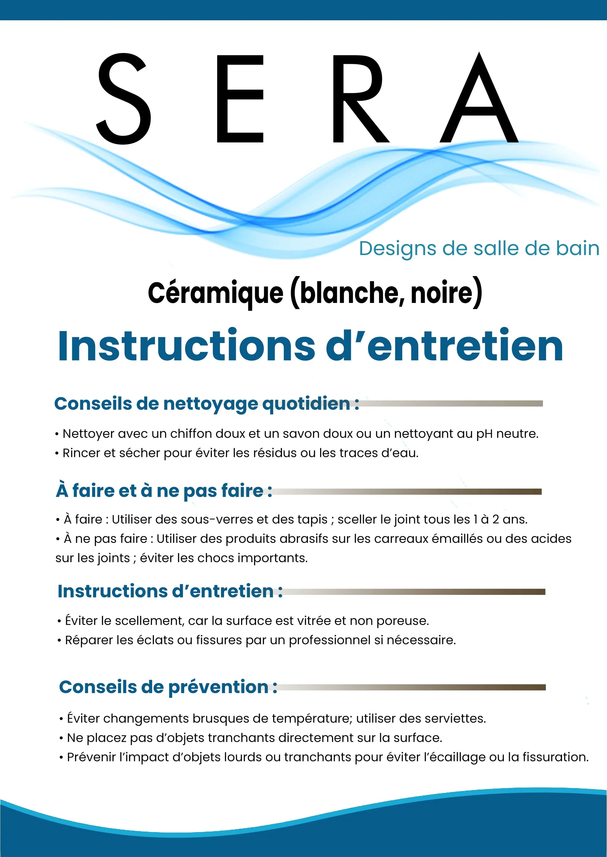 Countertop Care Instructions