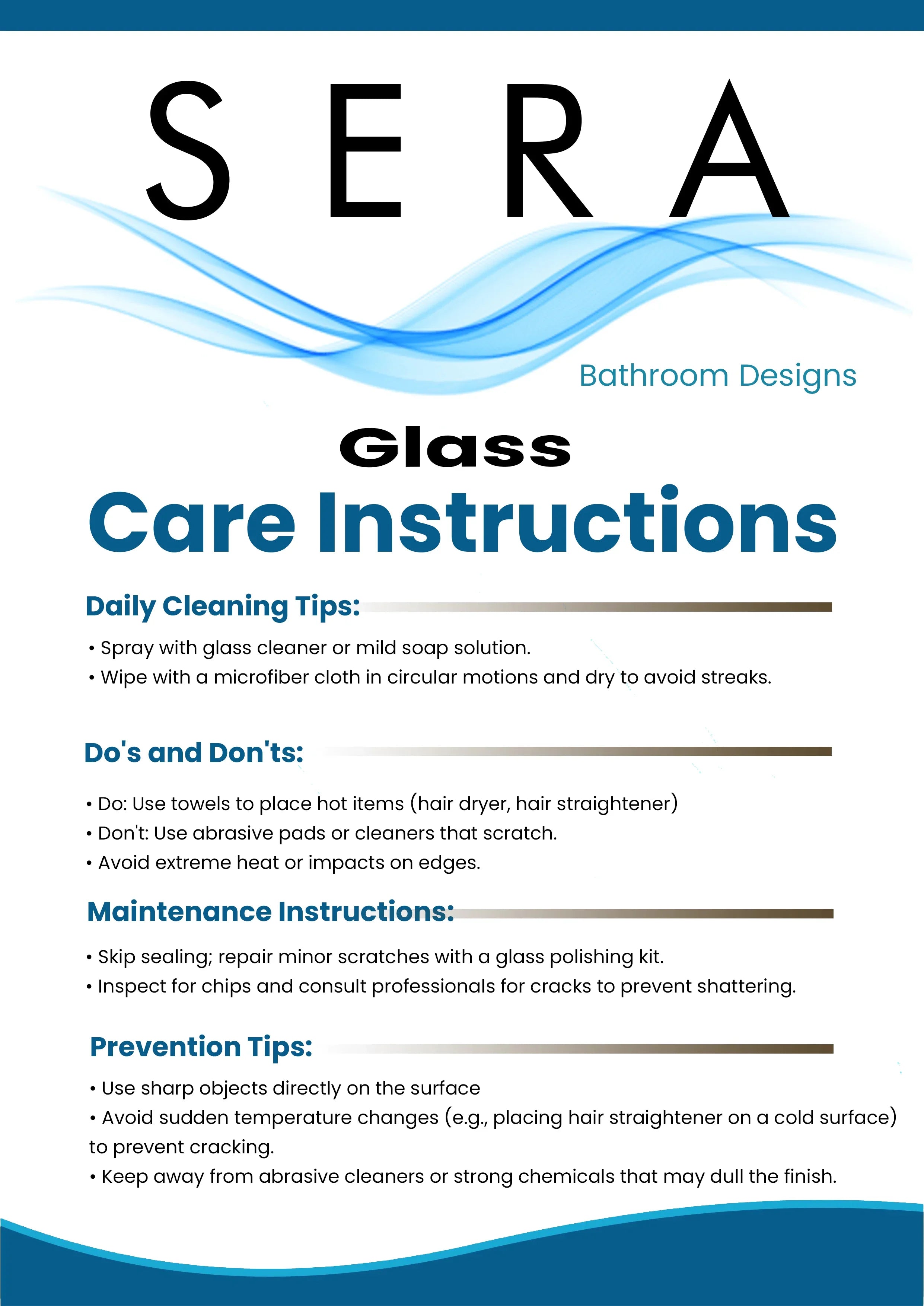 Countertop Care Instructions