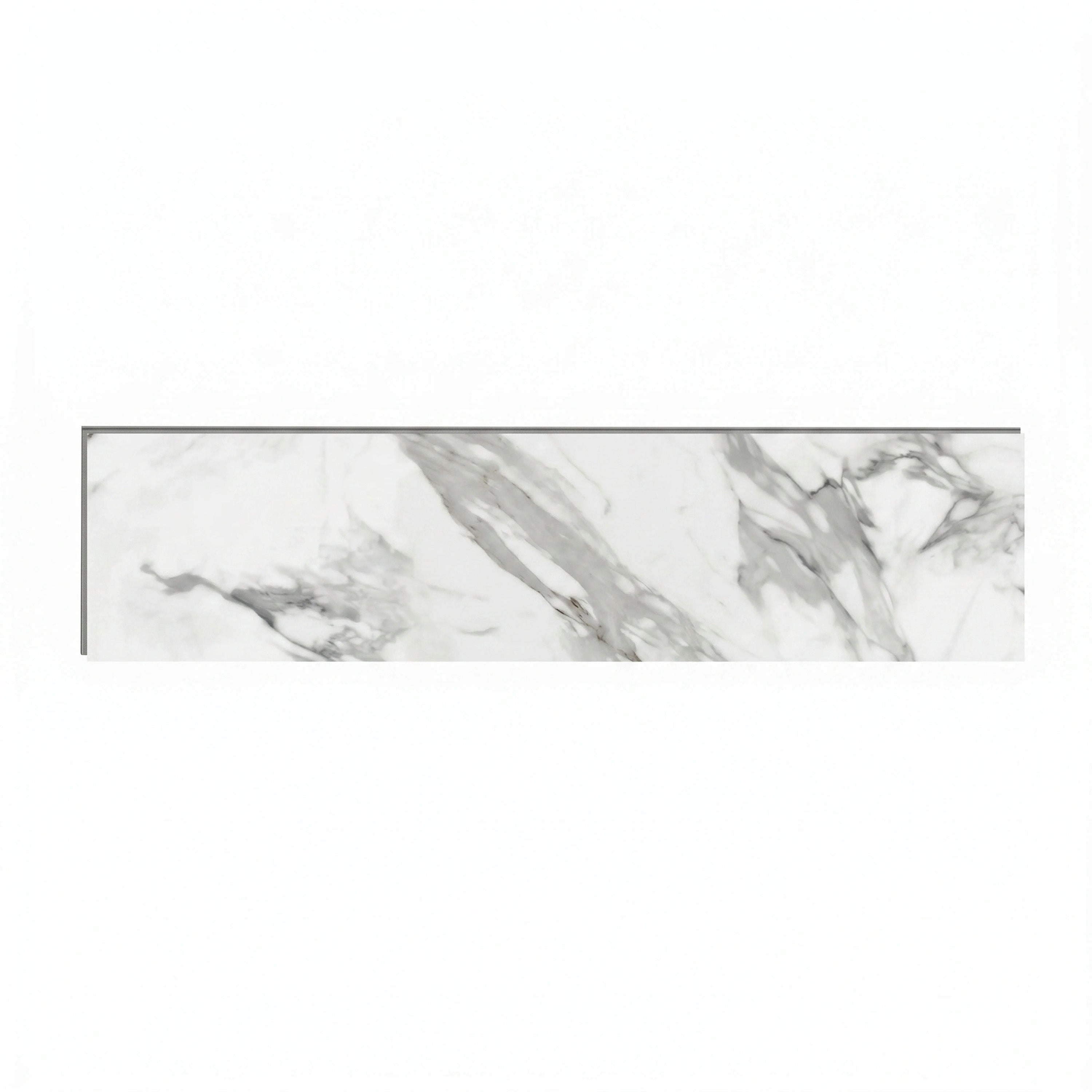 Carrara Marble Matte White 5 mm SPC Luxury Vinyl True Grout Tile  | 12" x 48"