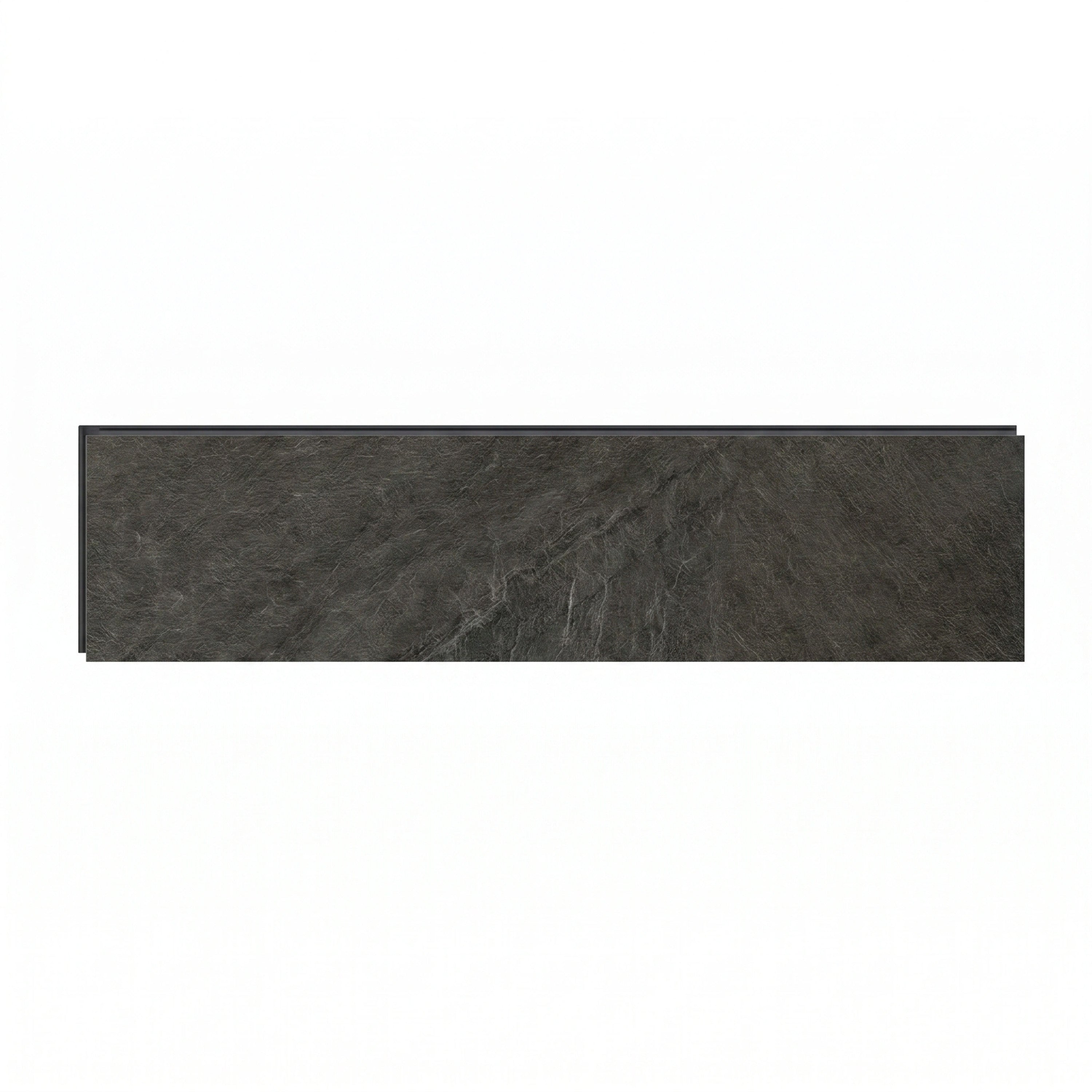 Karaka Black 5mm SPC Luxury Vinyl True Grout Tile | 12" x 48"