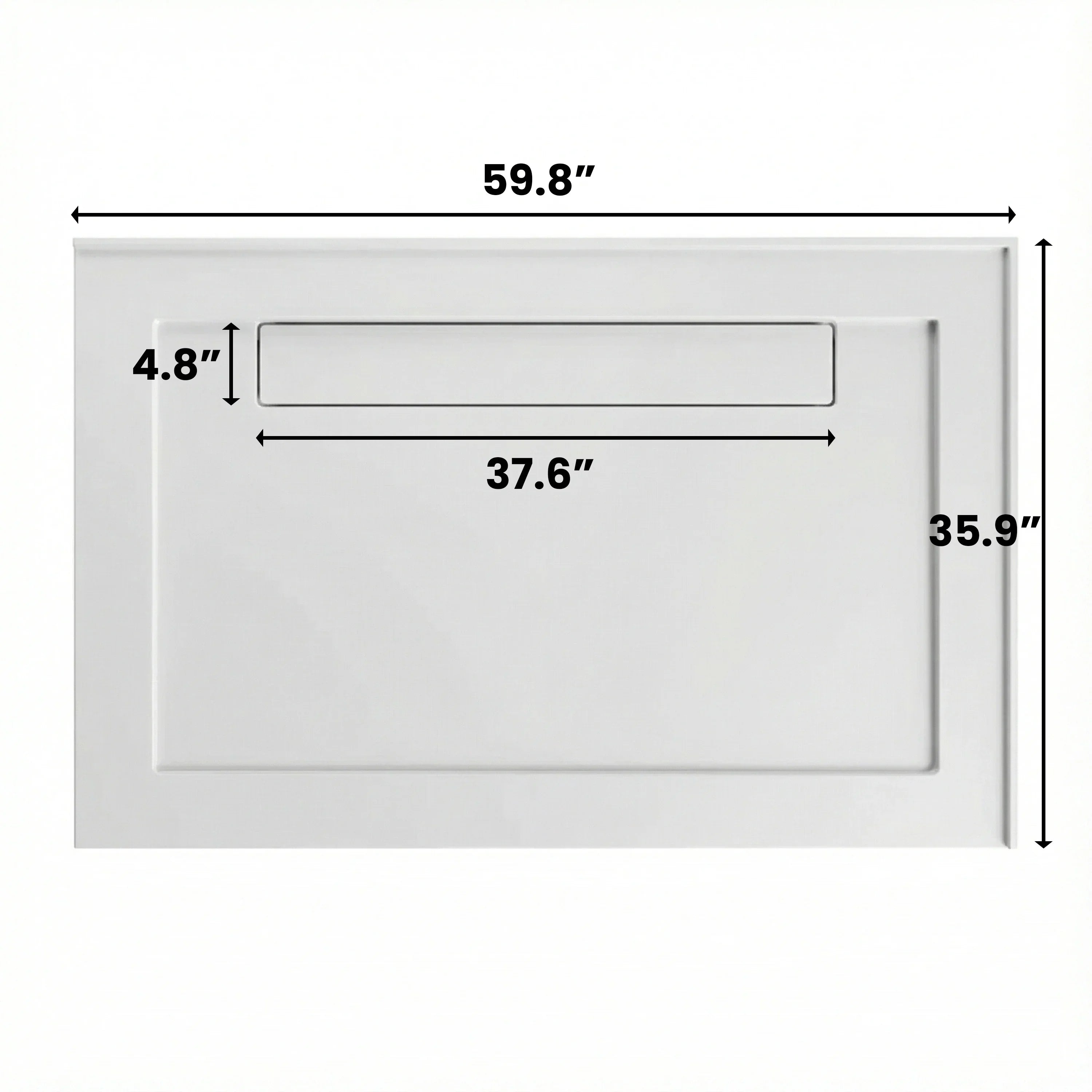 Base de Douche Acrylique Blanche 60po x 36po avec Drain Linéaire - Installation 3 Murs