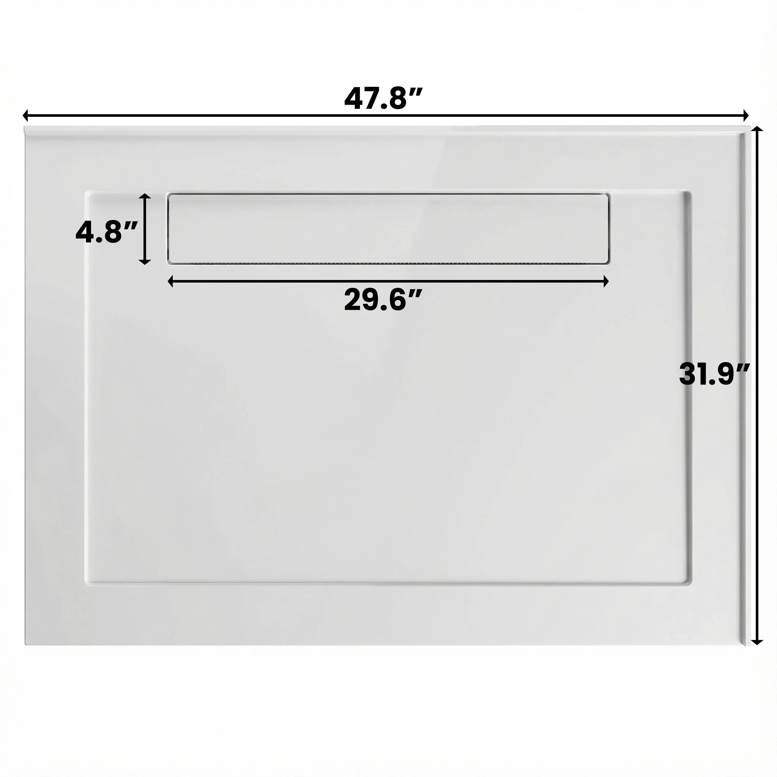 Base de douche acrylique blanche 48po x 32po – Installation 3 murs avec drain linéaire