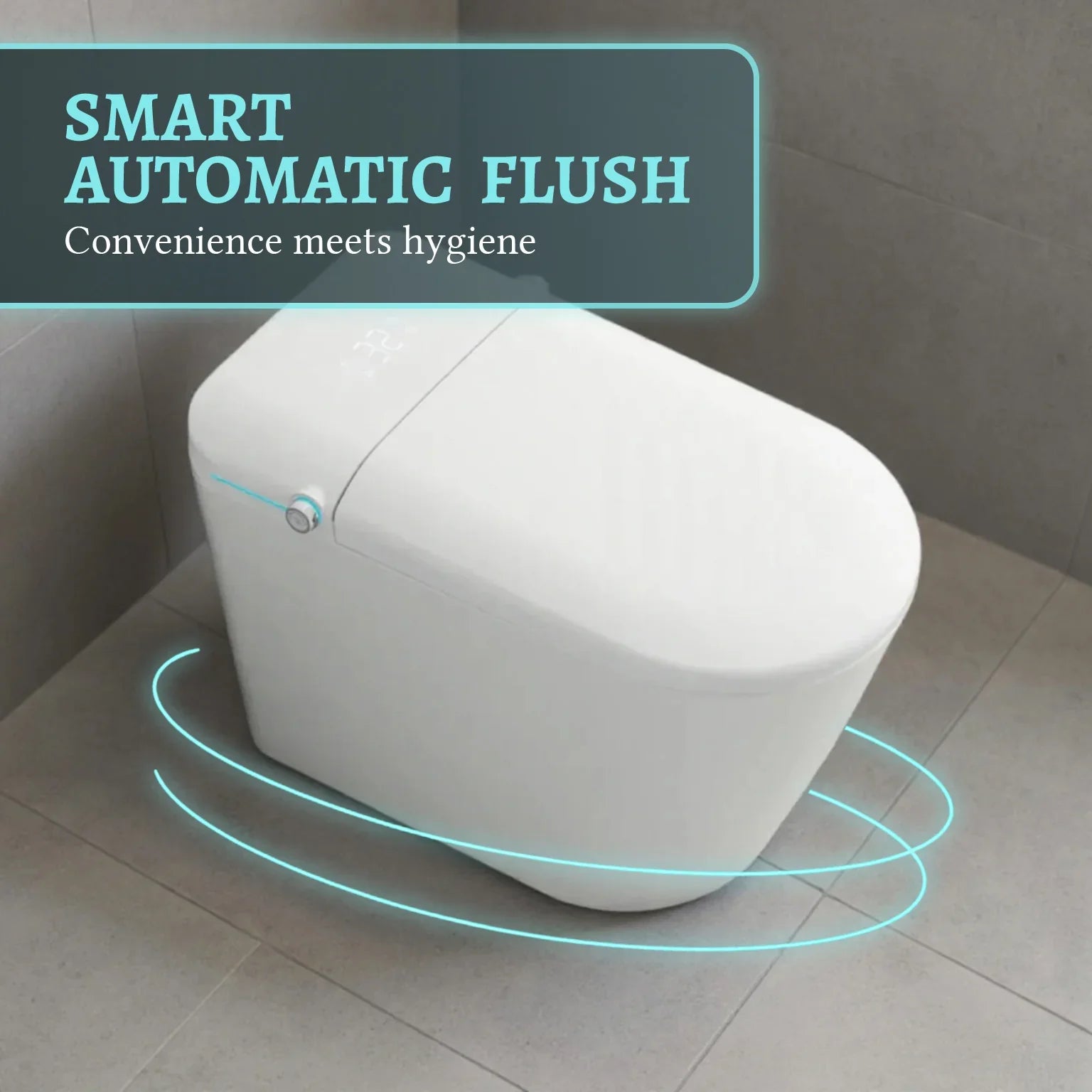 SERA Sigma Toilette-bidet intelligente, toilette monopièce avec chasse automatique à jet, couvercle à ouverture/fermeture automatique, lavage à l’eau tiède, séchage à air chaud, siège chauffant – Finition blanc