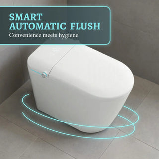 SERA Sigma Smart Bidet Toilet, One-Piece Toilet with Auto Jet Flush, Auto Open/Close Lid, Warm Water Wash, Warm-Air Dryer, Heated Seat – White Trim