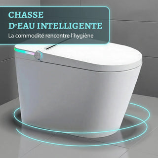 Sera Omega Toilette intelligente avec bidet, monobloc avec chasse à jet automatique, abattant auto-ouvrant/fermant, lavage à l’eau chaude, sécheur à air chaud, siège chauffant – Blanc