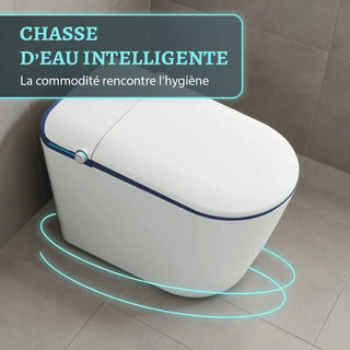 SERA Sigma Toilette-bidet intelligente, toilette monopièce avec chasse automatique à jet, couvercle à ouverture/fermeture automatique, lavage à l’eau tiède, séchage à air chaud, siège chauffant – Finition Bleu