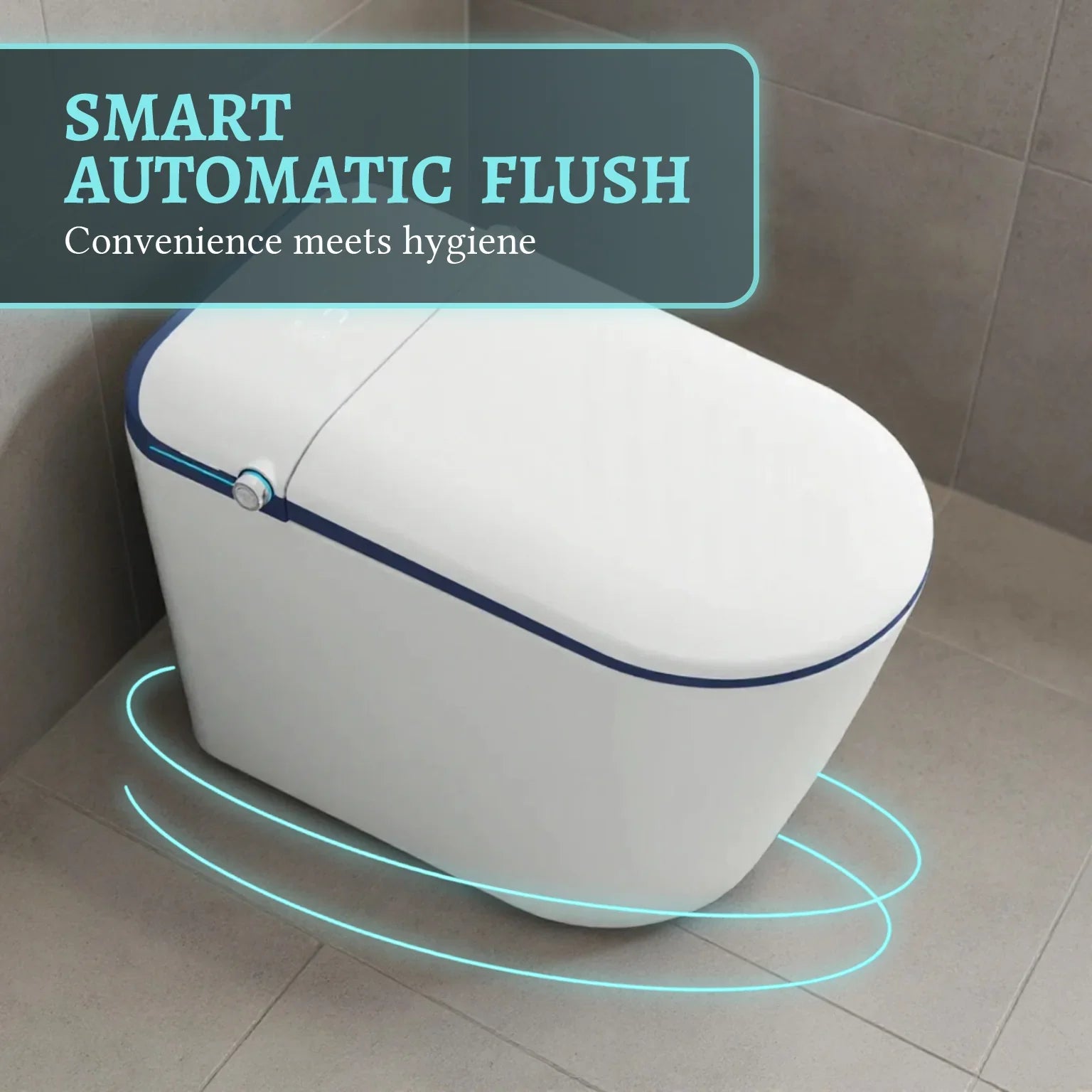 SERA Sigma Toilette-bidet intelligente, toilette monopièce avec chasse automatique à jet, couvercle à ouverture/fermeture automatique, lavage à l’eau tiède, séchage à air chaud, siège chauffant – Finition Bleu
