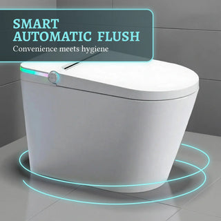 Sera Omega Toilette intelligente avec bidet, monobloc avec chasse à jet automatique, abattant auto-ouvrant/fermant, lavage à l’eau chaude, sécheur à air chaud, siège chauffant – Blanc