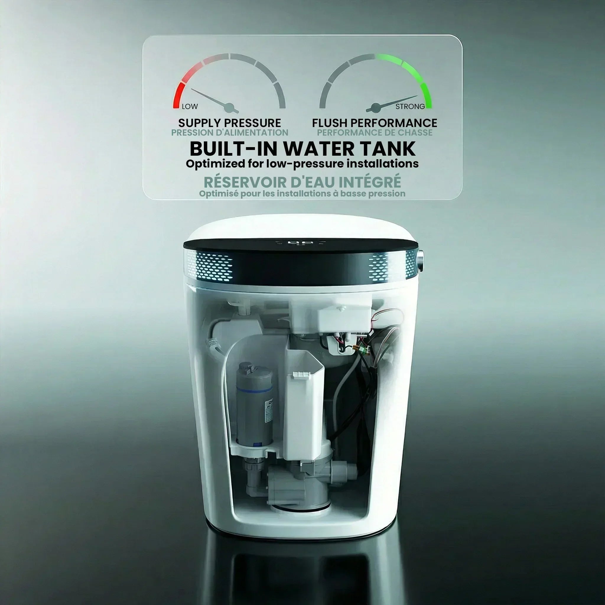 Sera Omega Smart Bidet Toilet, One-Piece Toilet with Auto Jet Flush, Auto Open/Close Lid, Warm Water Wash, Warm-Air Dryer, Heated Seat – Black