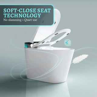 SERA Witty Smart Bidet Toilet, One-Piece Toilet with Auto Jet Flush, Auto Open/Close Lid, Warm Water Wash, Warm-Air Dryer, Heated Seat – Black Display