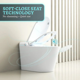 SERA Sigma Smart Bidet Toilet, One-Piece Toilet with Auto Jet Flush, Auto Open/Close Lid, Warm Water Wash, Warm-Air Dryer, Heated Seat – White Trim
