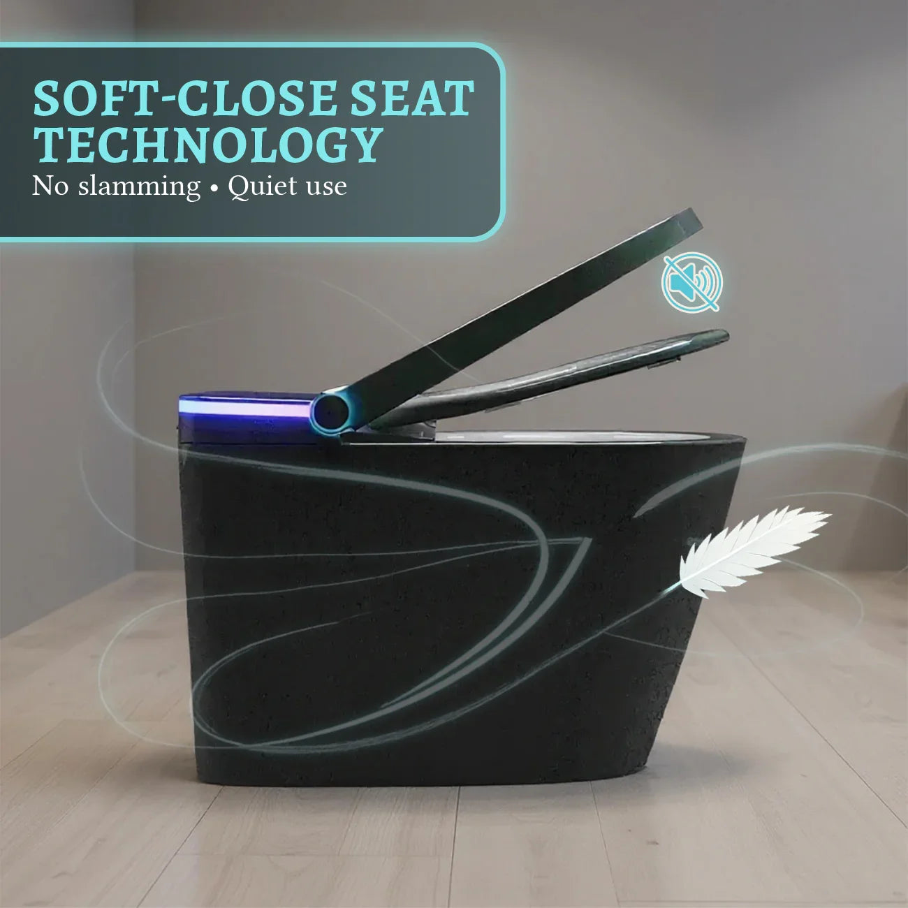 Sera Omega Smart Bidet Toilet, One-Piece Toilet with Auto Jet Flush, Auto Open/Close Lid, Warm Water Wash, Warm-Air Dryer, Heated Seat – Black