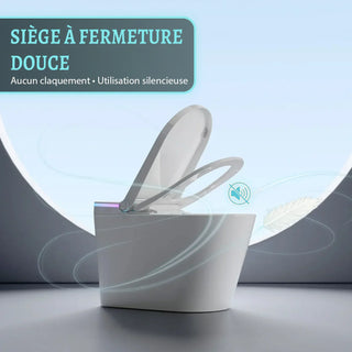 Sera Omega Toilette intelligente avec bidet, monobloc avec chasse à jet automatique, abattant auto-ouvrant/fermant, lavage à l’eau chaude, sécheur à air chaud, siège chauffant – Blanc