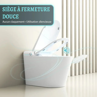 SERA Sigma Smart Bidet Toilet, One-Piece Toilet with Auto Jet Flush, Auto Open/Close Lid, Warm Water Wash, Warm-Air Dryer, Heated Seat – White Trim