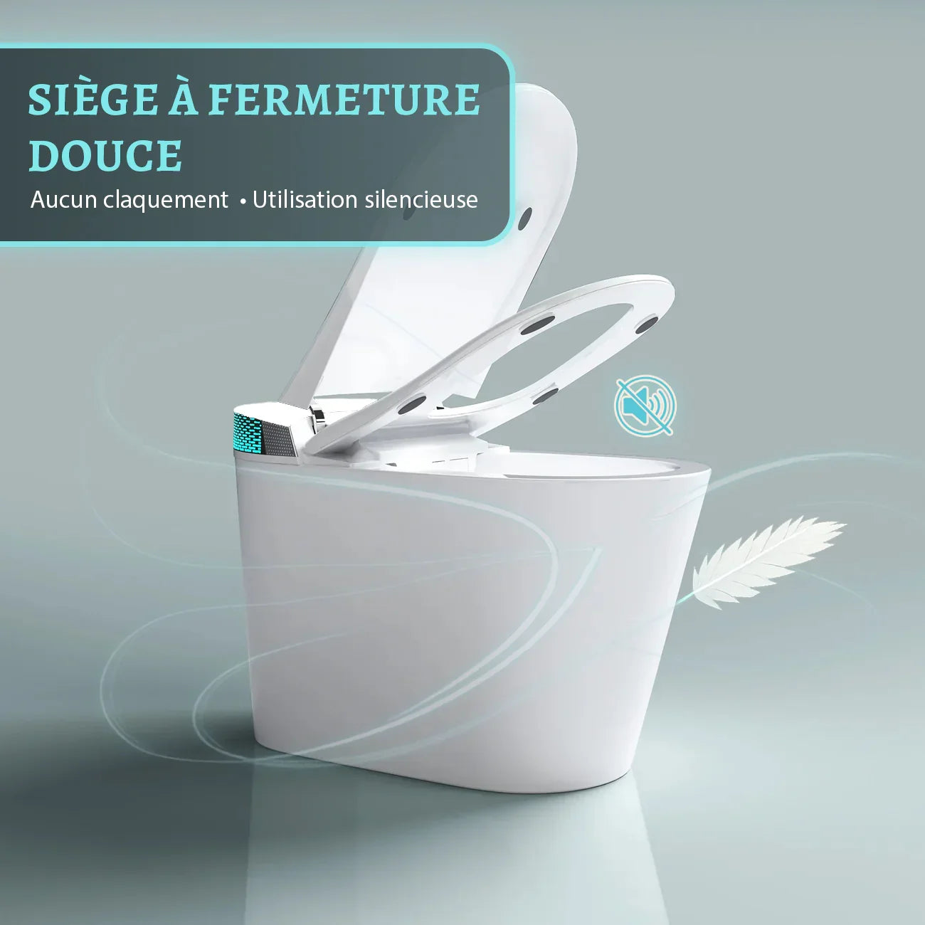 SERA Witty Toilette-bidet intelligente, toilette monopièce avec chasse automatique à jet, couvercle à ouverture/fermeture automatique, lavage à l’eau tiède, séchage à air chaud, siège chauffant – Affichage blanc