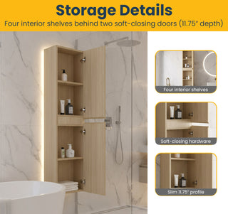 Armoire à linge suspendue murale de salle de bain - Blé