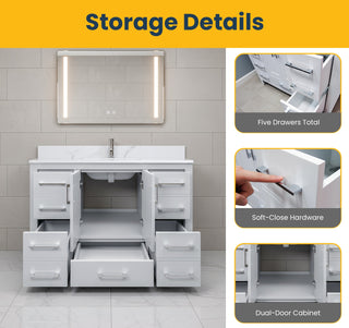 Meuble-lavabo autoportant Hampton gris 42"