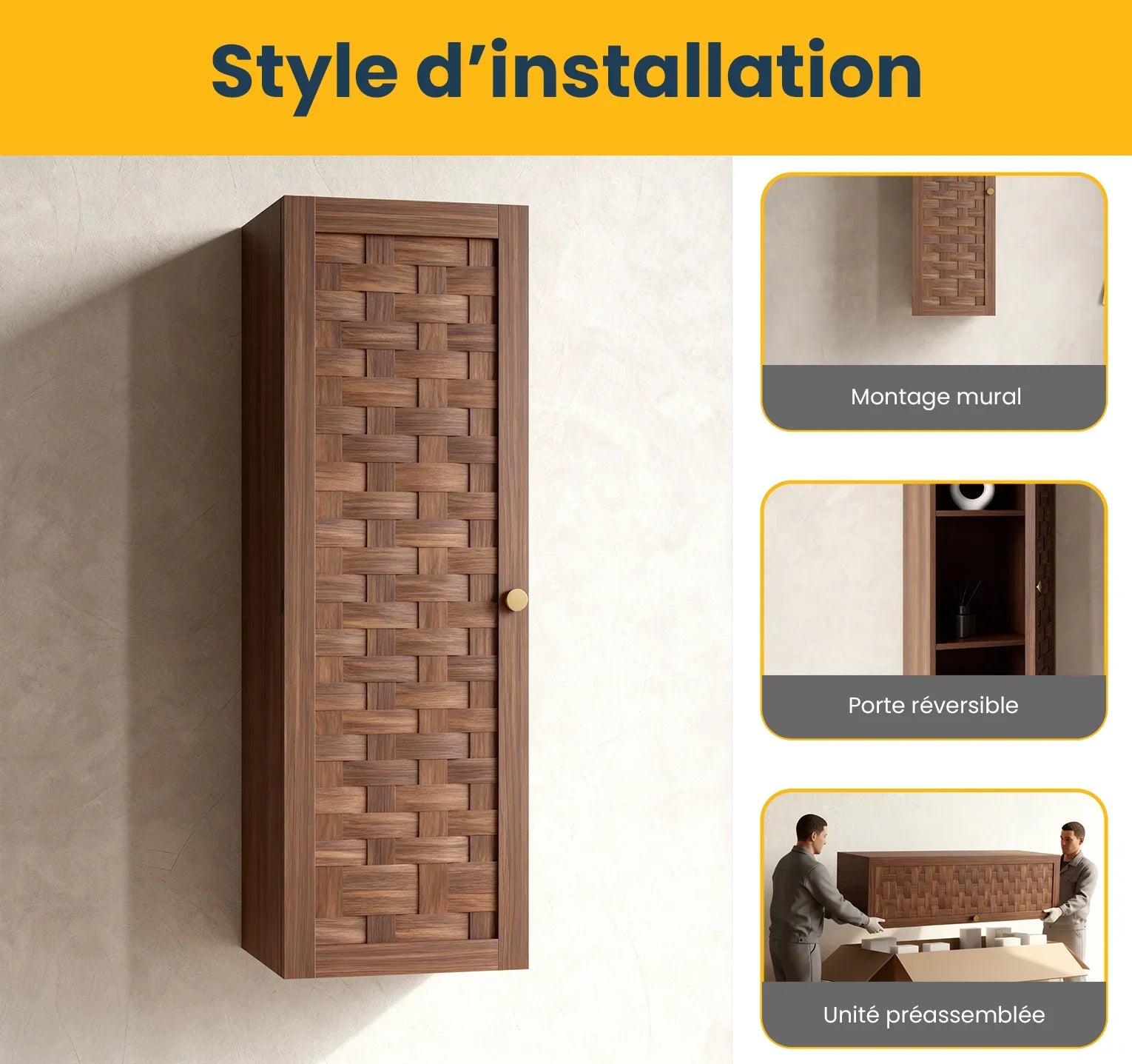 Toulouse Walnut 1-Door Side Cabinet with Shelves