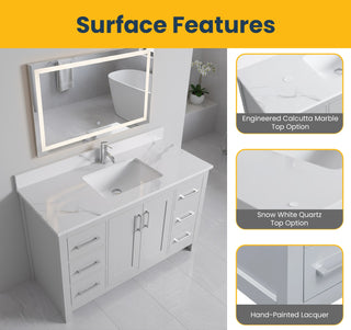 Meuble-lavabo autoportant Hampton gris 42"