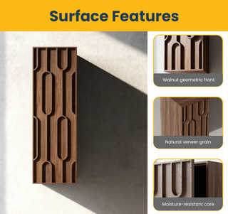 Meuble d'appoint Belfort en noyer, 1 porte avec étagères - Rangement de salle de bain