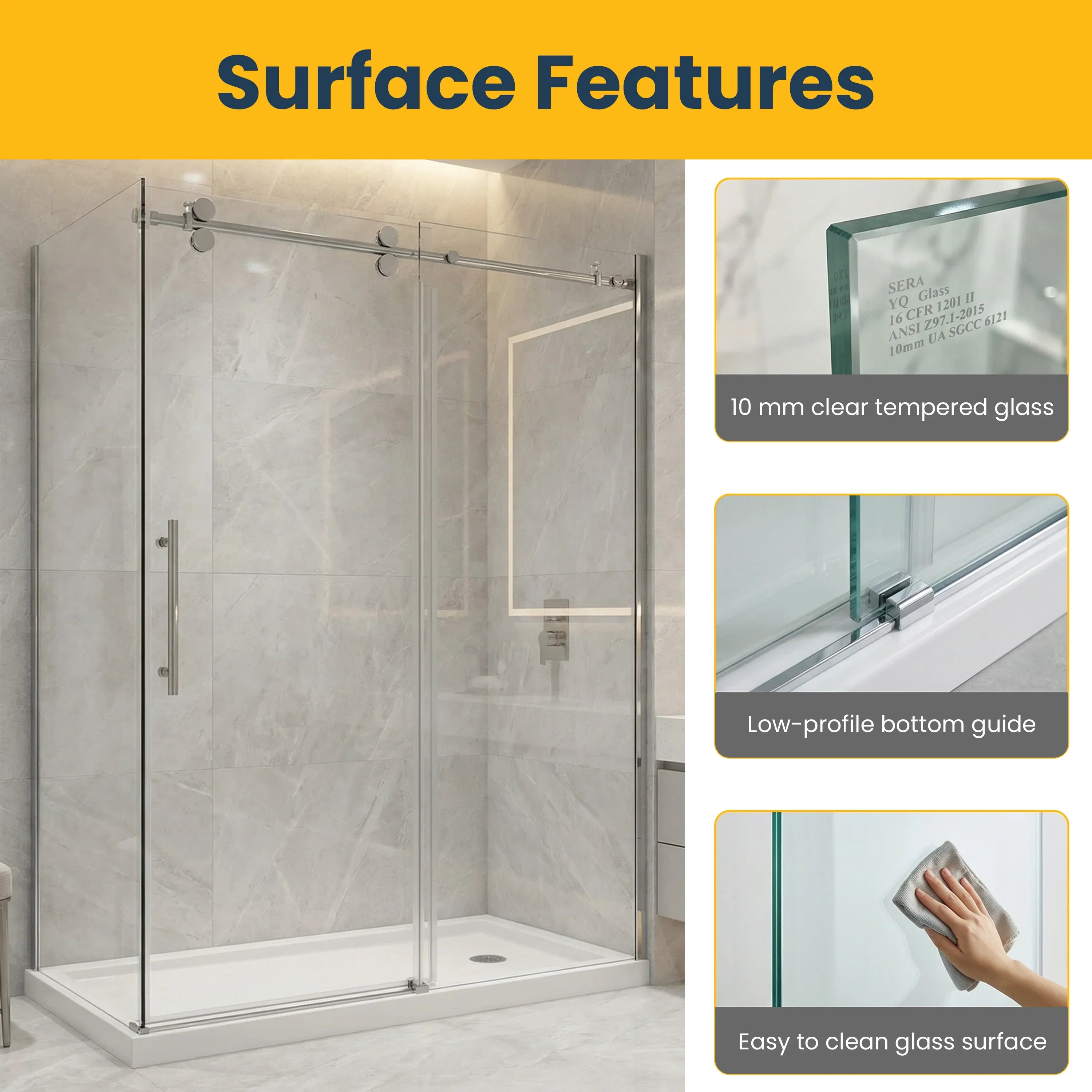 60" x 32" x 75" Chrome Round Hardware Sliding Shower Door Set - 2 Wall Corner Setup