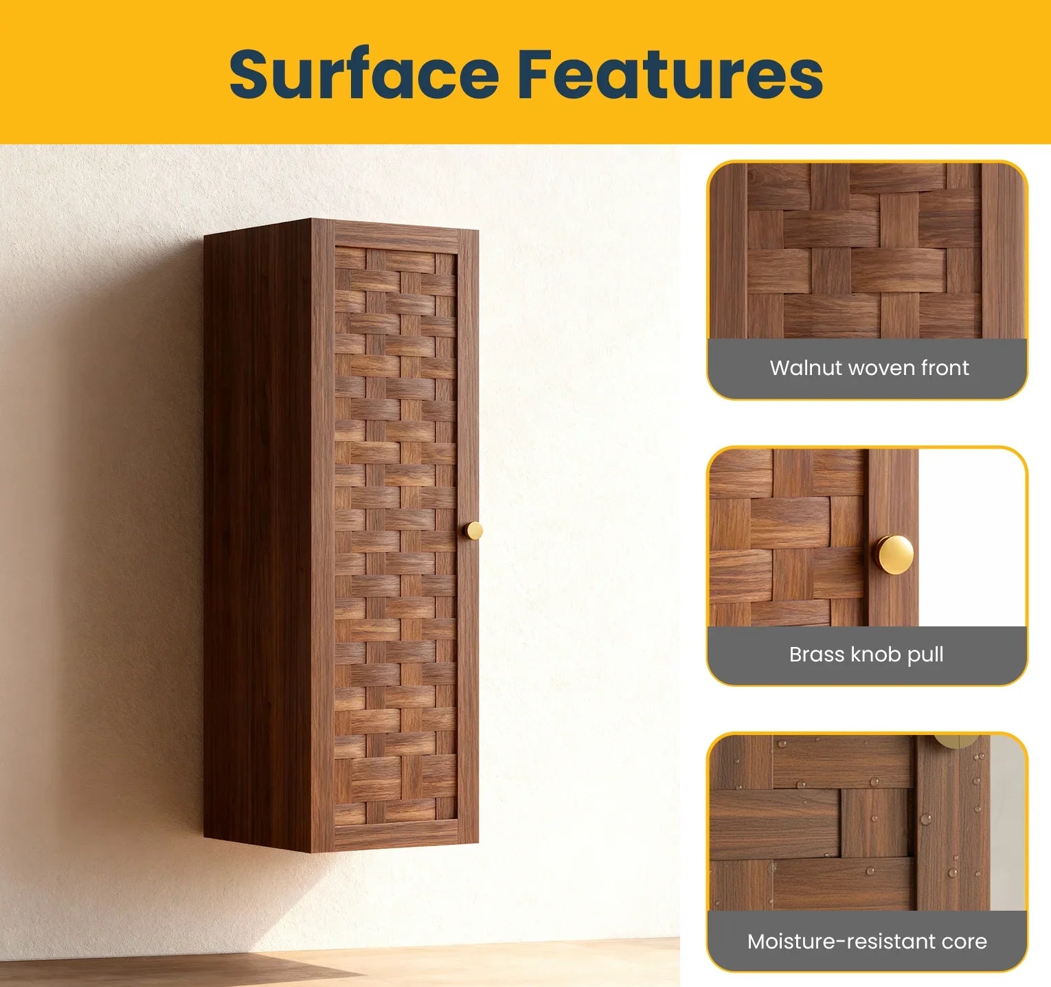 Toulouse Walnut 1-Door Side Cabinet with Shelves