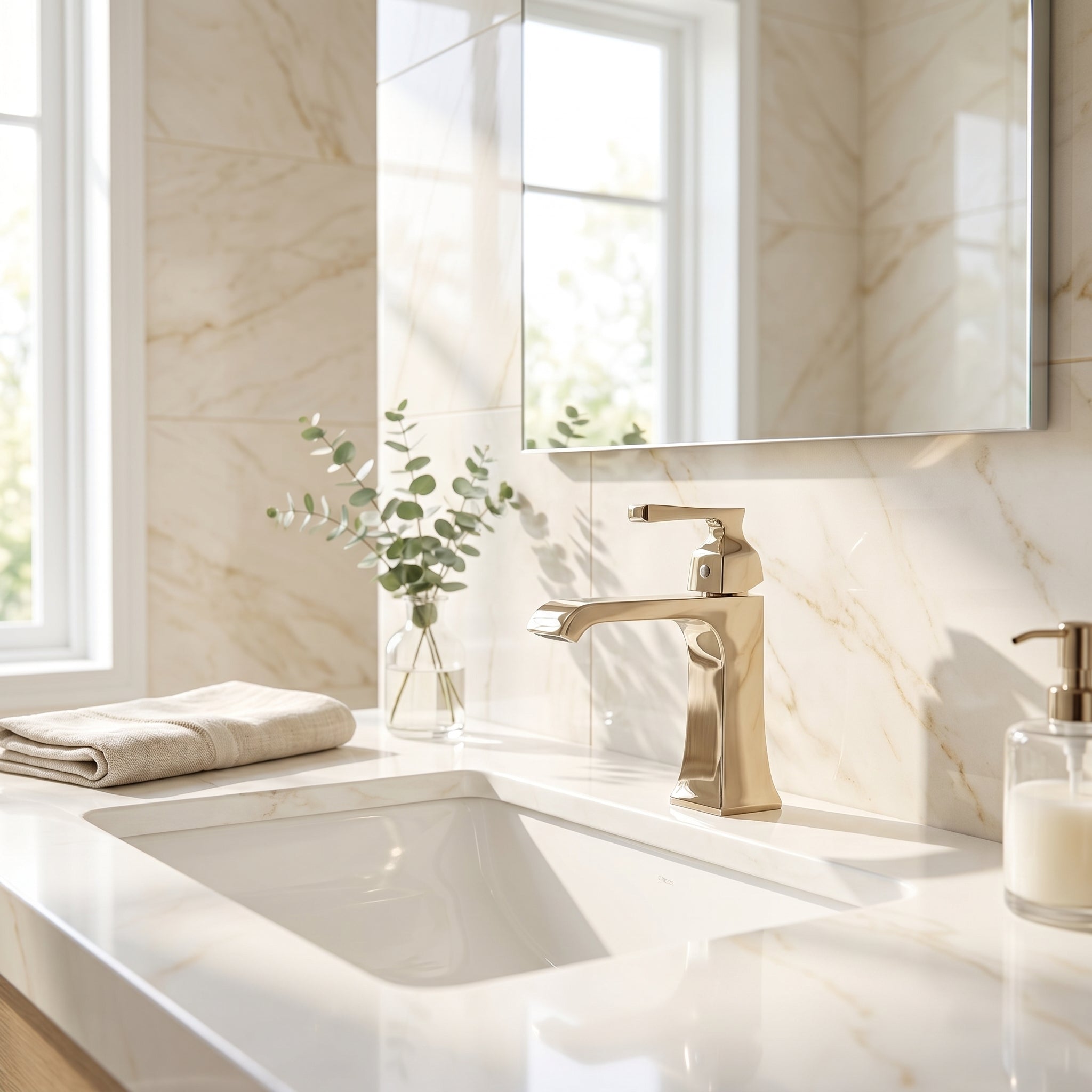 Tivoli Single Handle Bathroom Sink Faucet in Gold