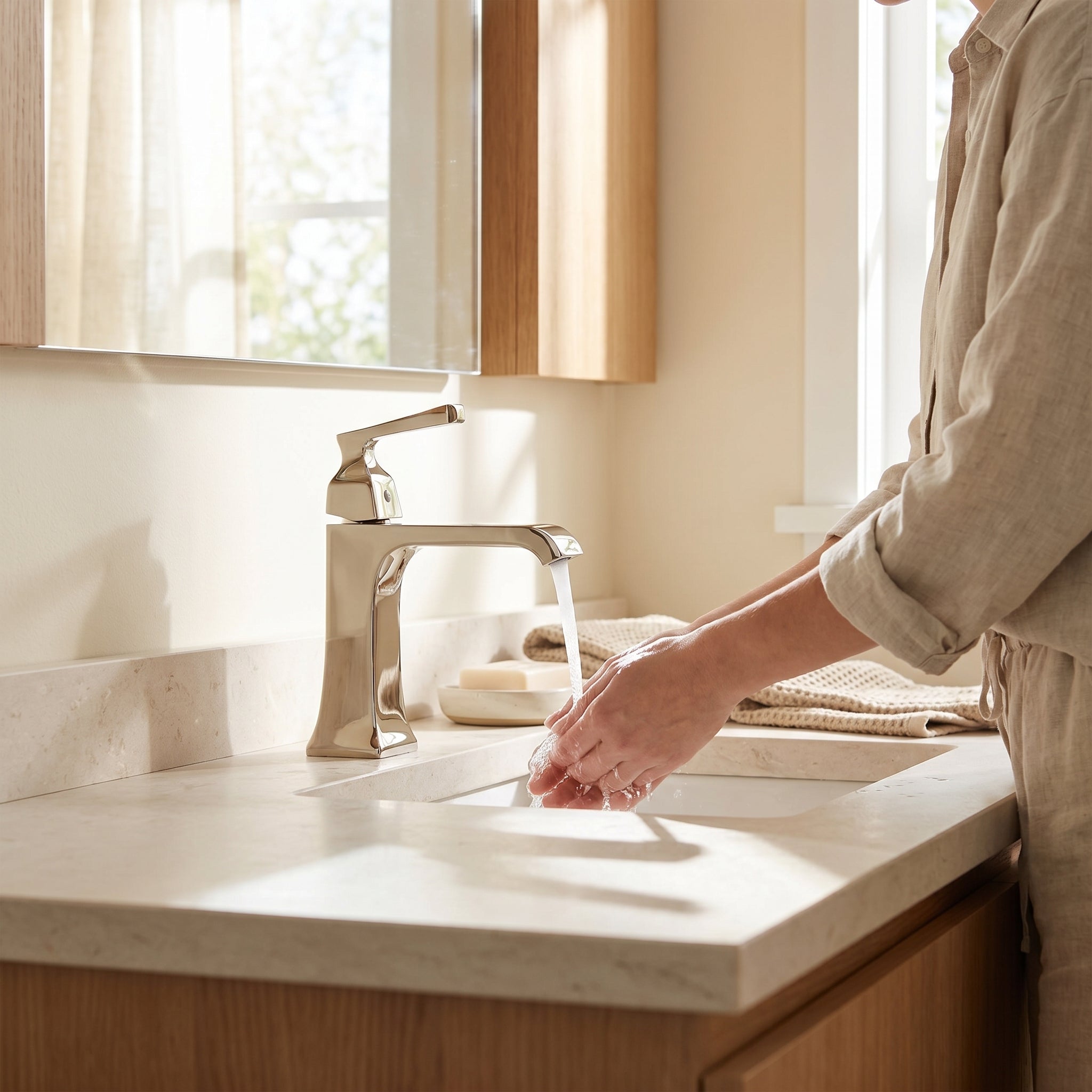 Tivoli Single Handle Bathroom Sink Faucet in Gold