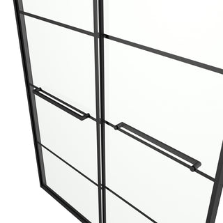 60" x 79" Framed Reversible Sliding Shower Door in Matte Black with Clear Glass