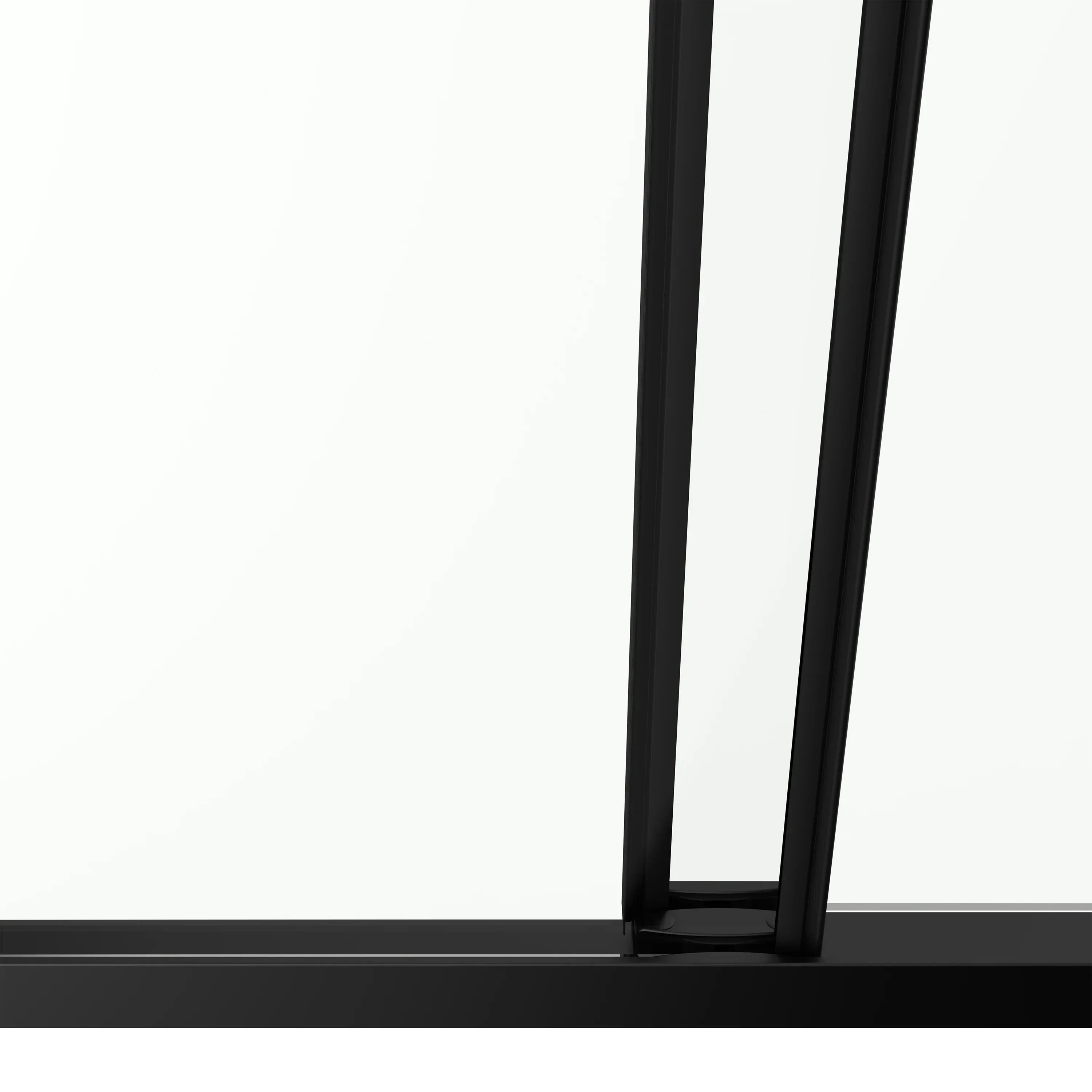 48" x 79" Matte Black Framed Sliding Shower Door with Clear Tempered Glass