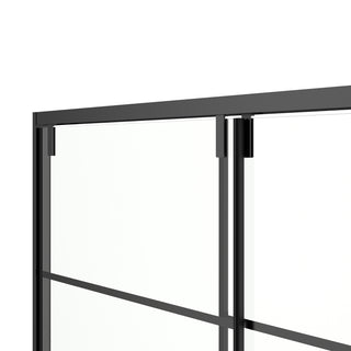 60" x 79" Framed Reversible Sliding Shower Door in Matte Black with Clear Glass