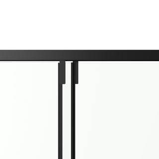 60" x 79" Framed Reversible Sliding Shower Door in Matte Black with Clear Glass