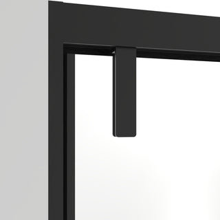 60" x 79" Framed Reversible Sliding Shower Door in Matte Black with Clear Glass