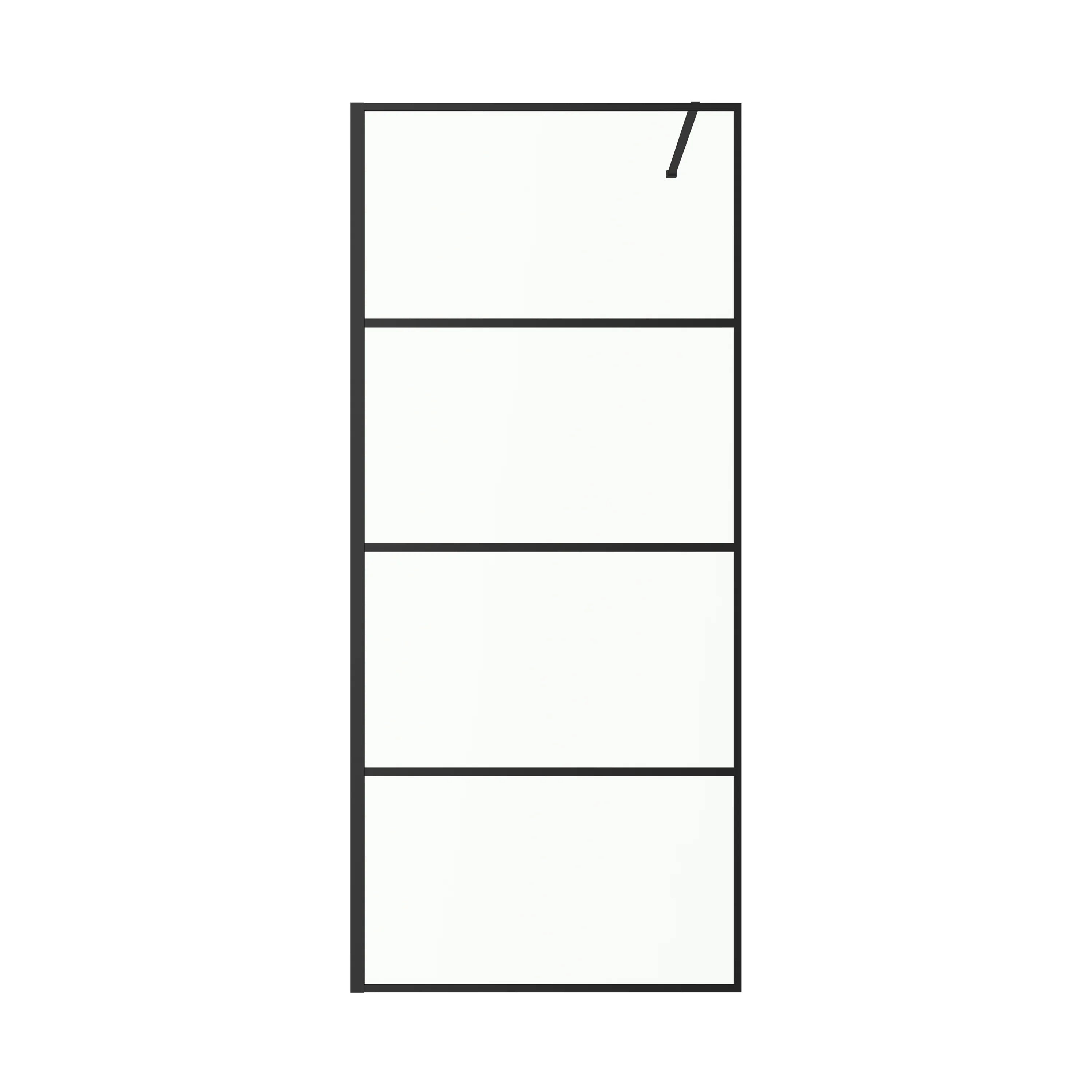 34" x 79" Fixed Reversible Walk-In Shower Panel in Matte Black with Clear Glass