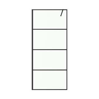 Panneau de Douche Walk-In Fixe Réversible 34 po x 79 po en Noir Mat avec Verre Clair