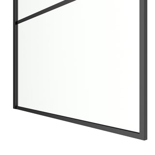 Panneau de Douche Walk-In Fixe Réversible 34 po x 79 po en Noir Mat avec Verre Clair