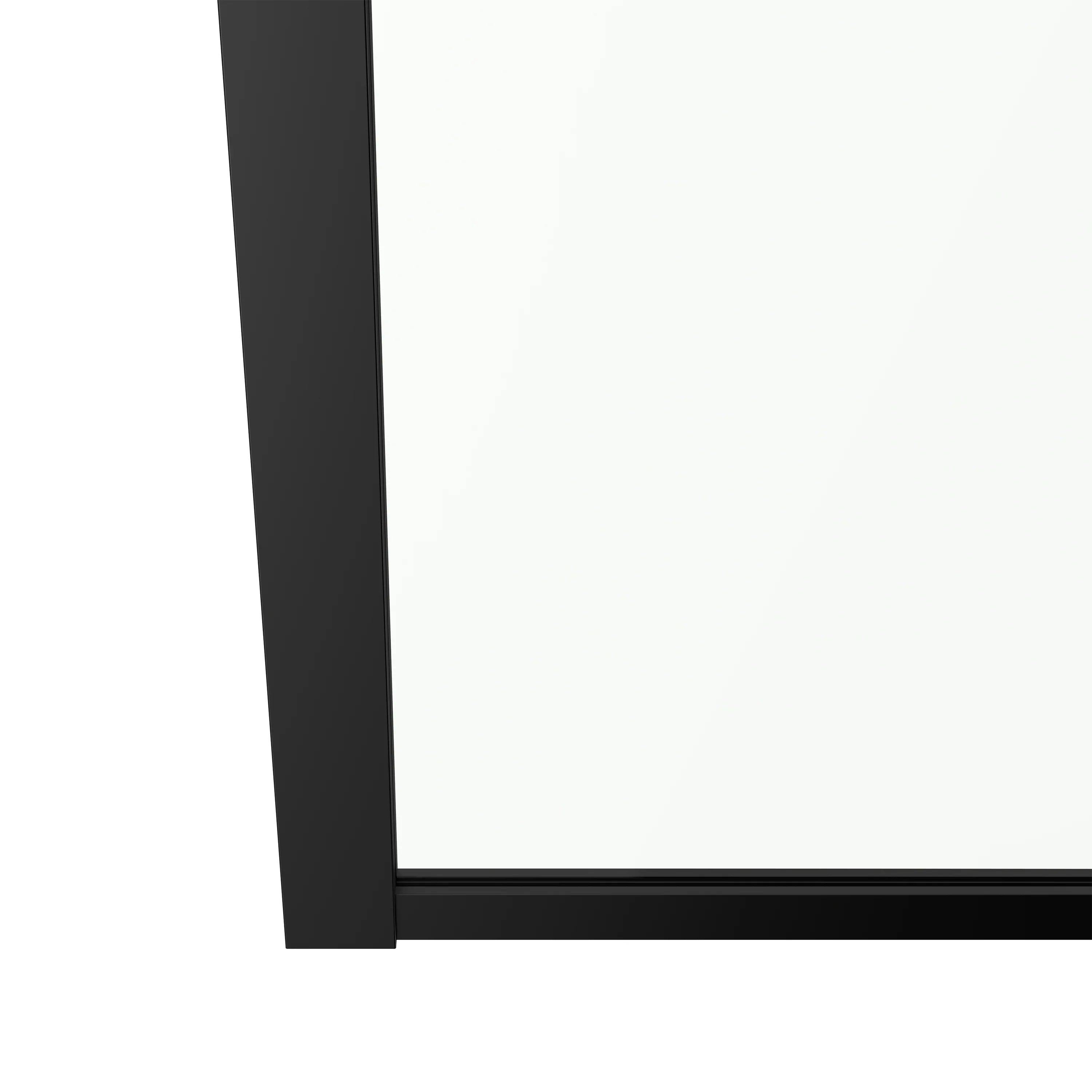 34" x 79" Fixed Reversible Walk-In Shower Panel in Matte Black with Clear Glass
