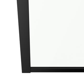 Panneau de Douche Walk-In Fixe Réversible 34 po x 79 po en Noir Mat avec Verre Clair
