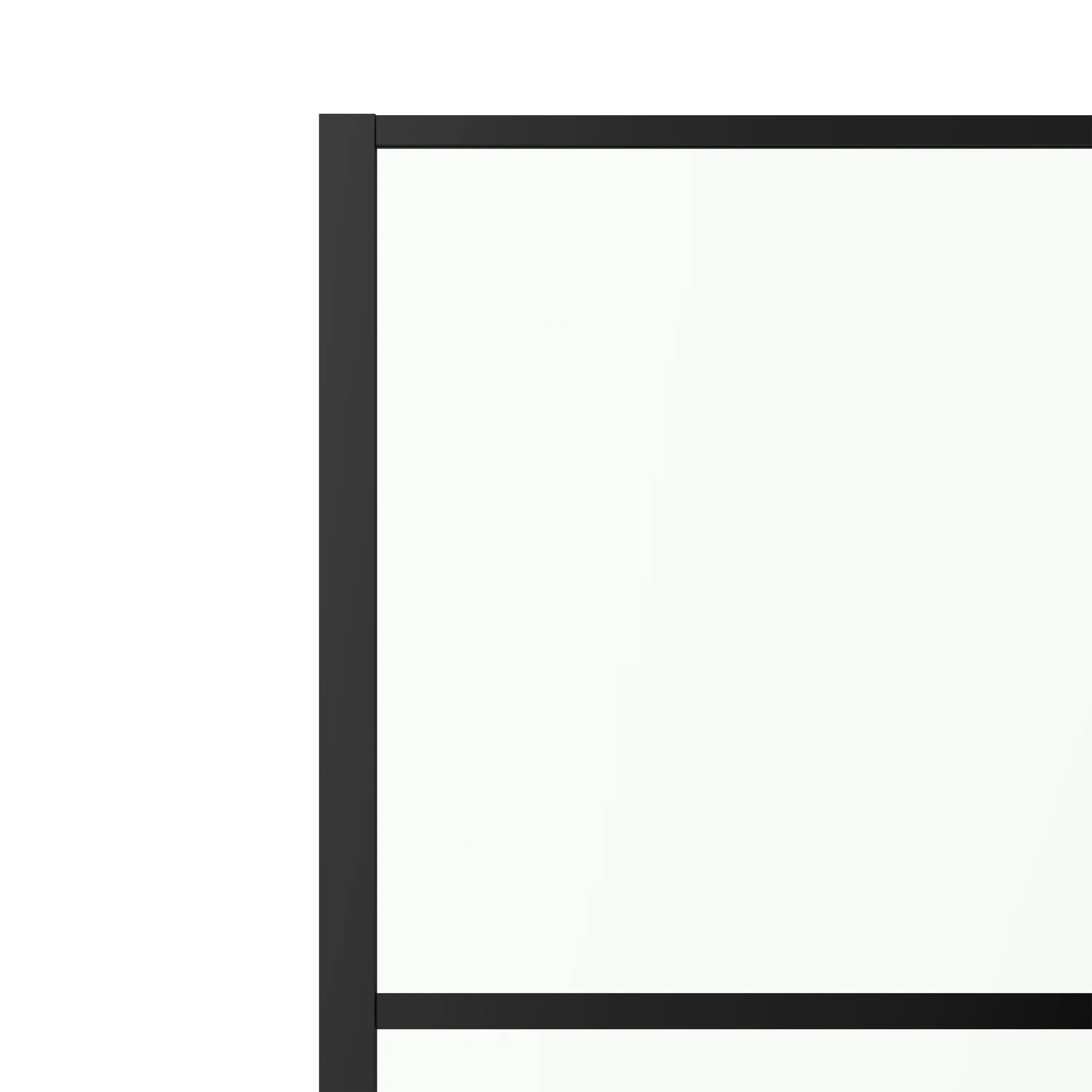 34" x 79" Fixed Reversible Walk-In Shower Panel in Matte Black with Clear Glass