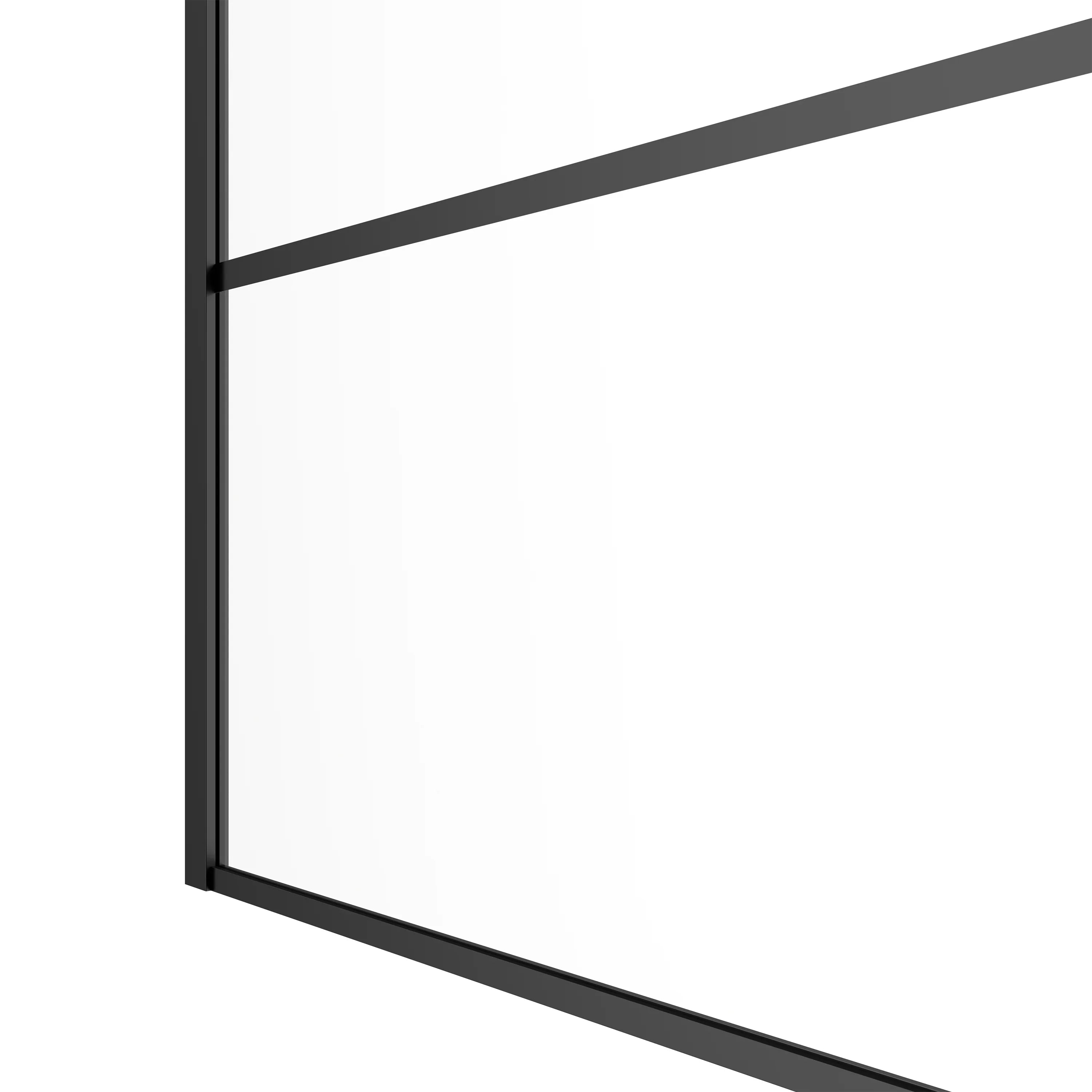 32" x 66" Fixed Reversible Matte Black Bathtub Panel with Clear Tempered Glass