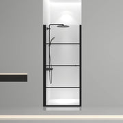 36" x 79" Reversible Pivot Shower Door in Matte Black with Clear Glass
