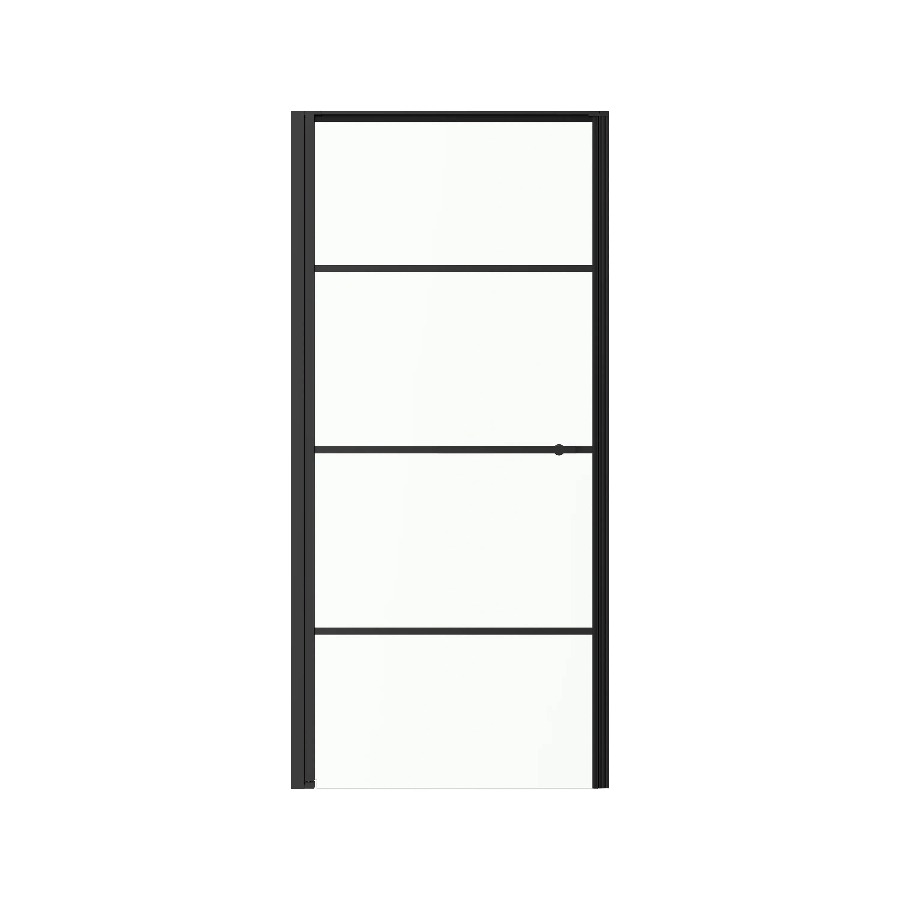 36" x 79" Reversible Pivot Shower Door in Matte Black with Clear Glass