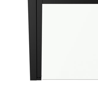Porte de Douche Pivotante Réversible 36 po x 79 po en Noir Mat avec Verre Clair