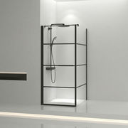 Cabine de Douche Coin 36po x 36po Noir Mat avec Porte Pivotante