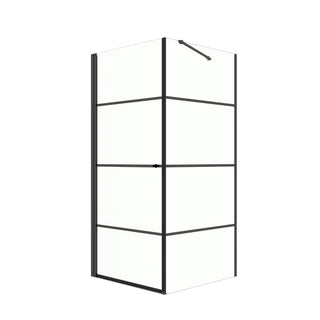 Enclos de Douche Carré à Cadre 36 po x 36 po x 79 po avec Porte Pivotante Réversible en Noir Mat et Verre Clair