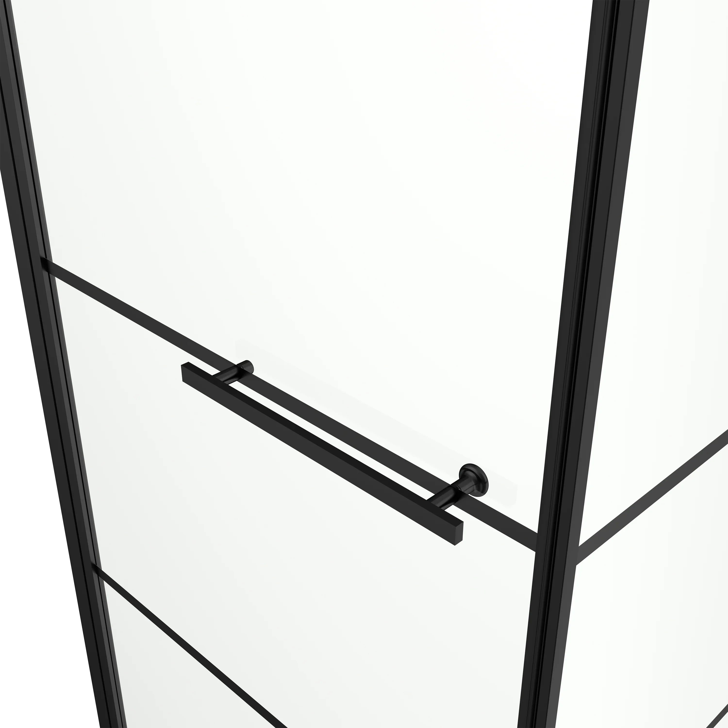 Cabine de Douche Coin 36po x 36po Noir Mat avec Porte Pivotante